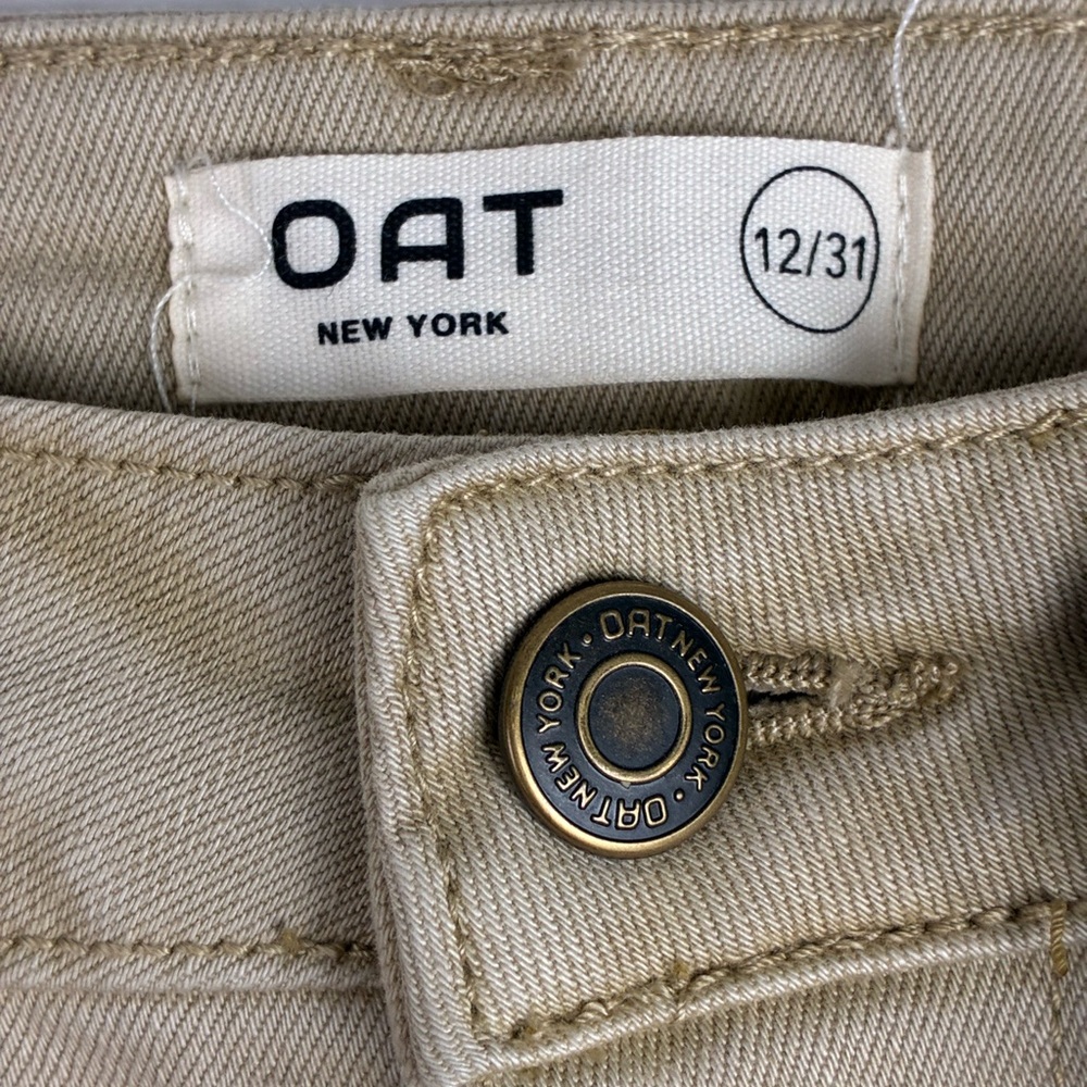 OAT New York High Waist Wide Leg Pants NWT Khaki Beige Size 12/31 - Picture 4 of 7